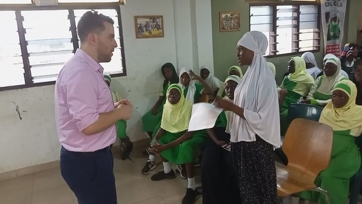 Ian with Achievers Girls, Human Rights Programe
